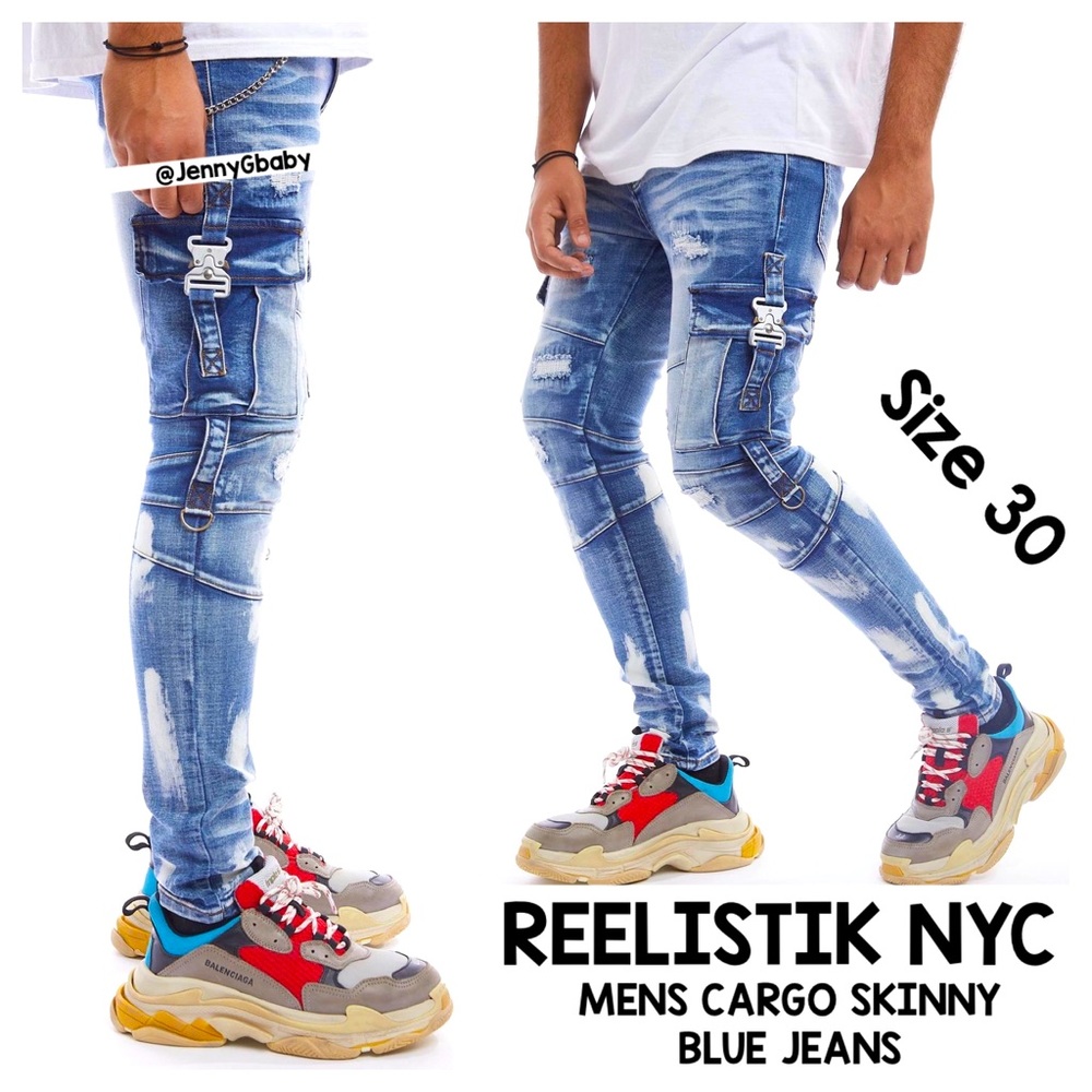 NWOT REELISTIK NYC- CARGO JEANS-BLUE